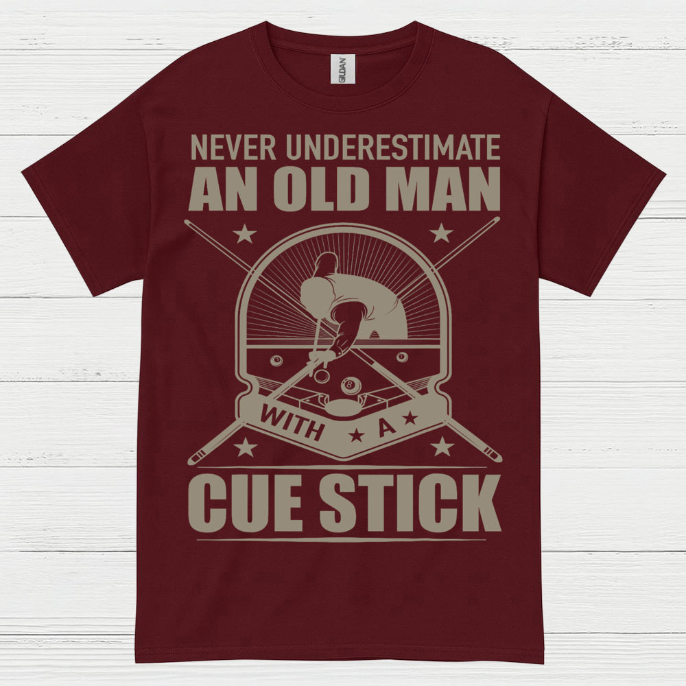 Old Man With Cue Stick Billiards T Shirt