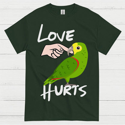 Love Hurts Funny Parrot T Shirt
