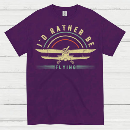 I'd Rather Be Flying Retro Pilot T Shirt
