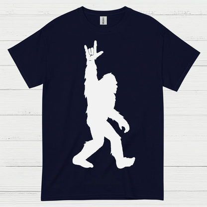 Rock Hand Bigfoot Silhouette T Shirt