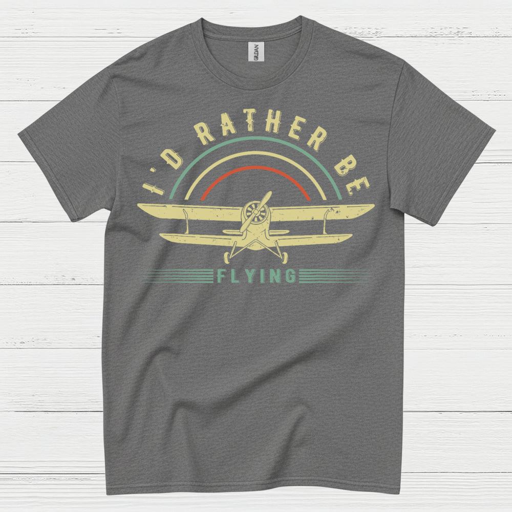 I'd Rather Be Flying Retro Pilot T Shirt