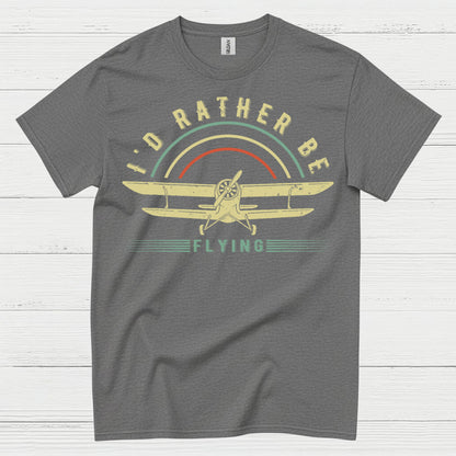 I'd Rather Be Flying Retro Pilot T Shirt