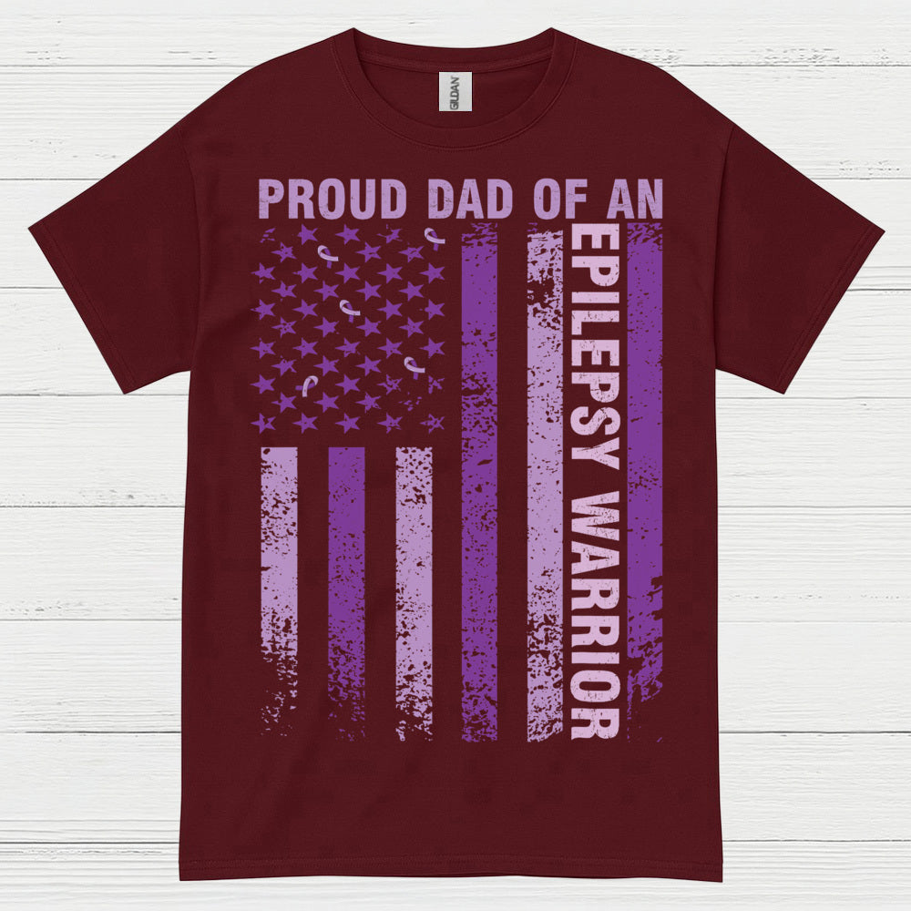 Proud Dad Epilepsy Warrior Flag T Shirt