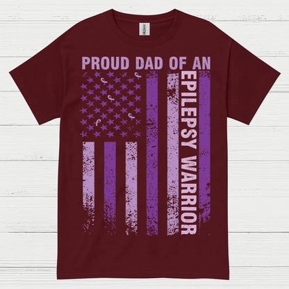 Proud Dad Epilepsy Warrior Flag T Shirt