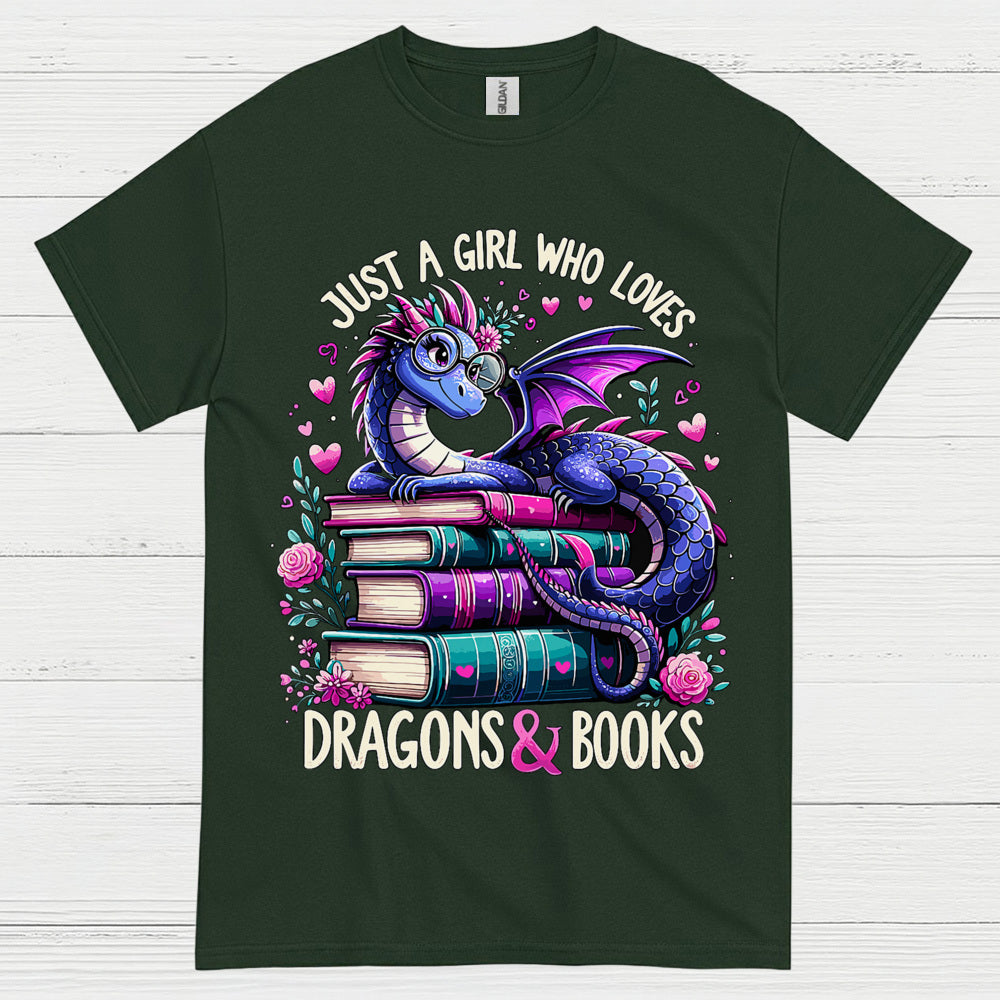 Just A Girl Who Loves Dragons And Books T Shirt