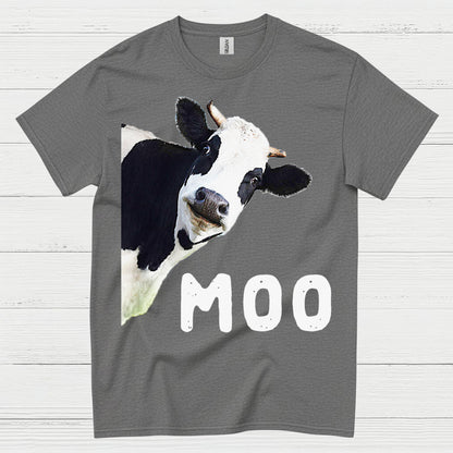 Moo Funny Cow Peekaboo T Shirt