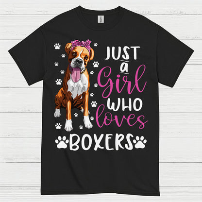Just A Girl Loves Boxers T Shirt