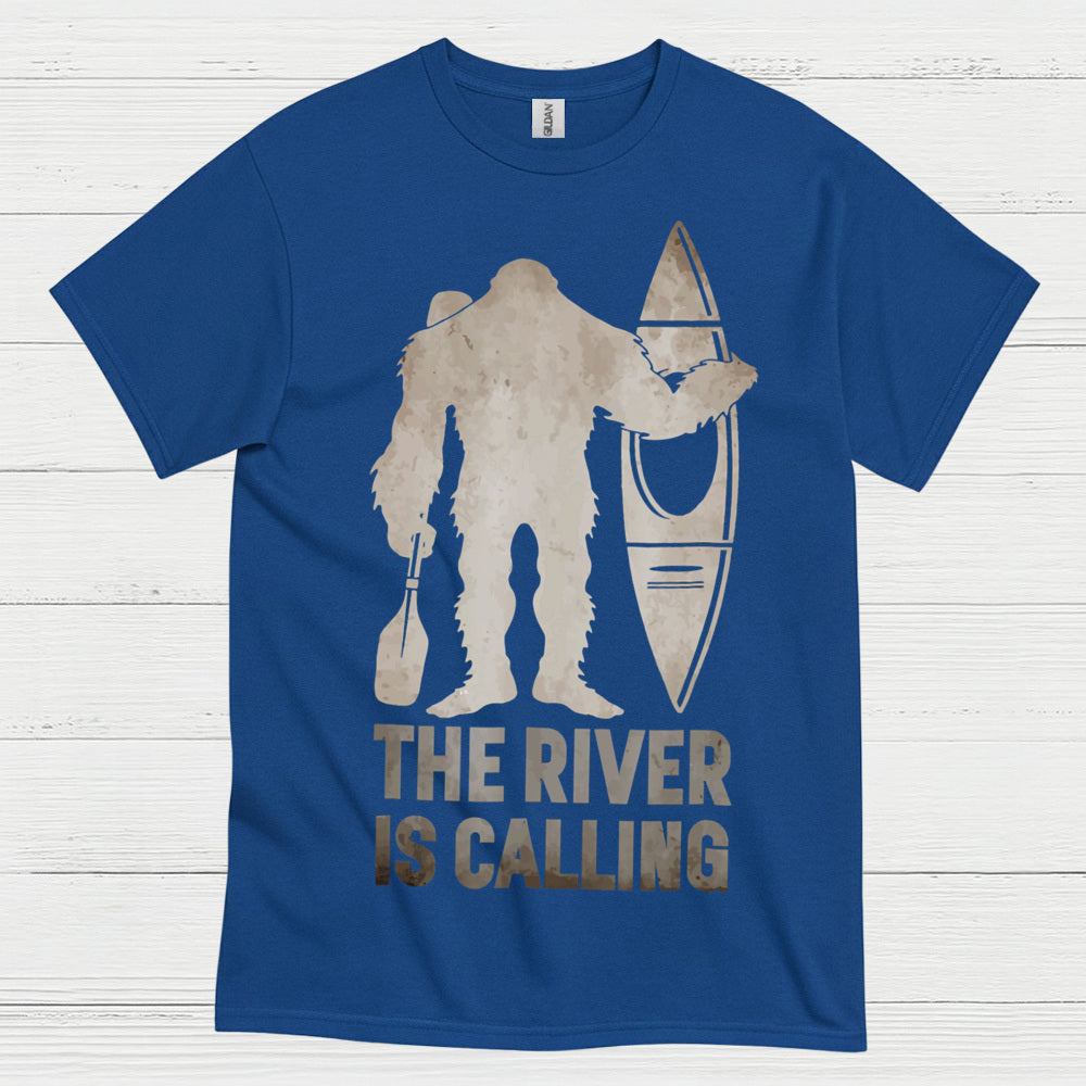 The River Is Calling Bigfoot Kayak T Shirt