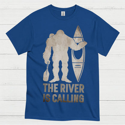 The River Is Calling Bigfoot Kayak T Shirt