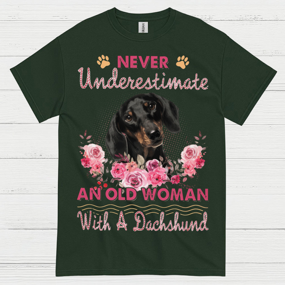 My Heart Belongs To My An Old Woman With A Dachshund T Shirt