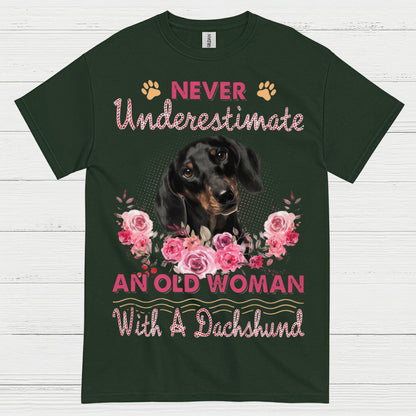My Heart Belongs To My An Old Woman With A Dachshund T Shirt