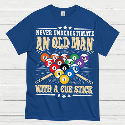 Never Underestimate An Old Man Pool T Shirt
