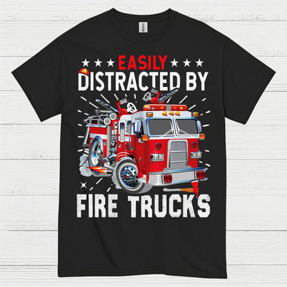 Easily Distracted By Fire Trucks T Shirt