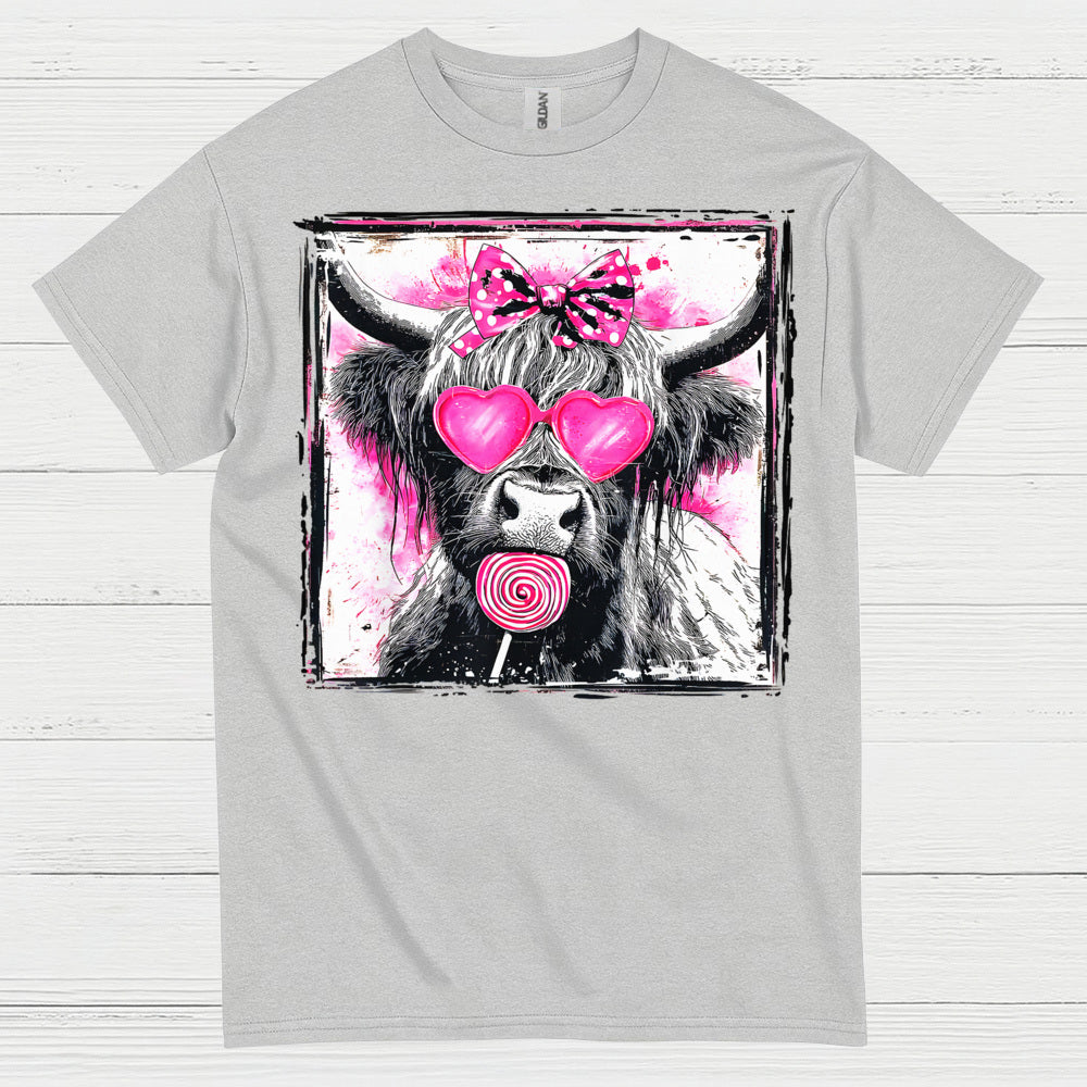 Cute Cow Heart Glasses T Shirt