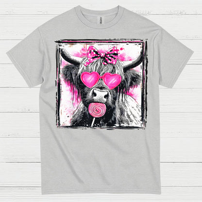 Cute Cow Heart Glasses T Shirt
