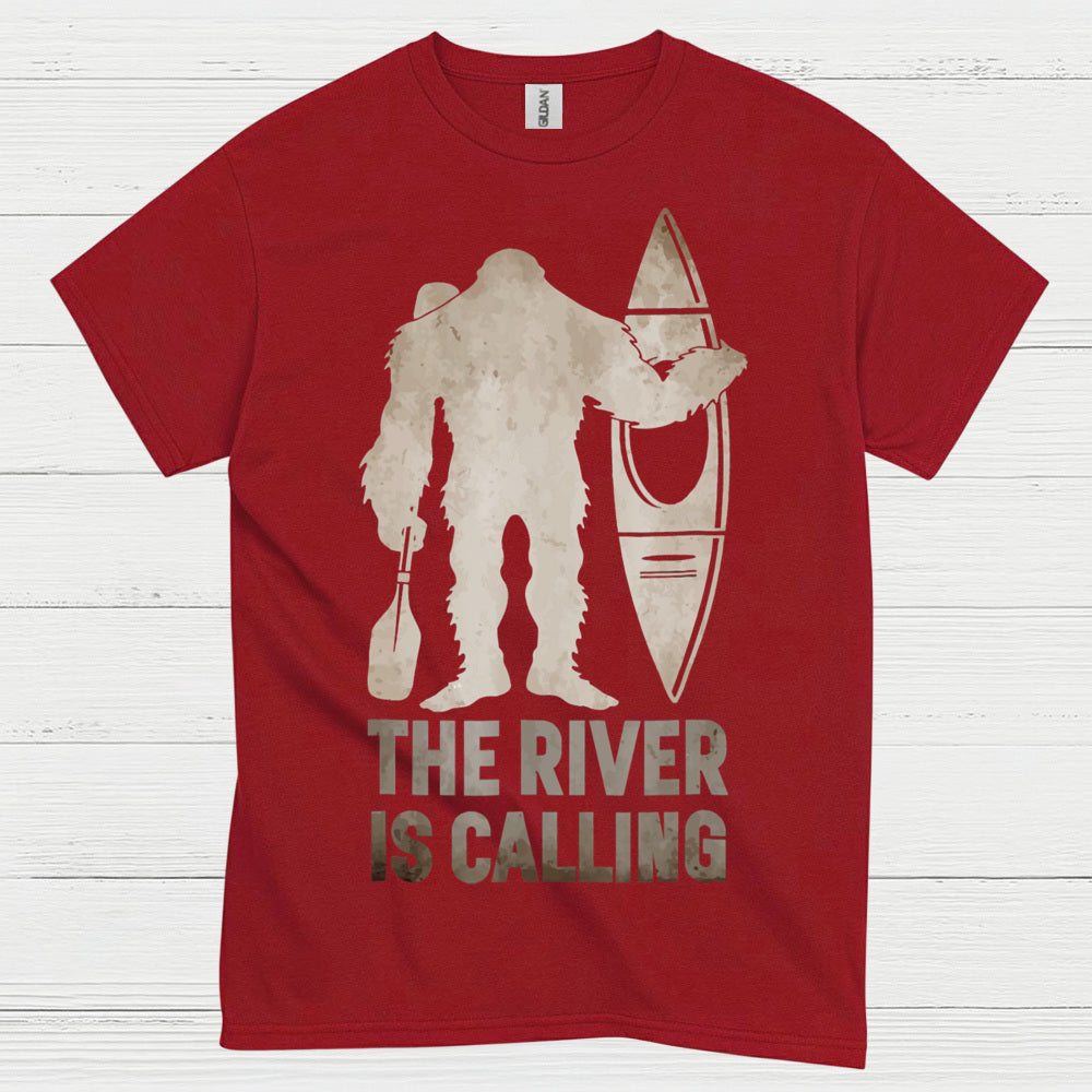 The River Is Calling Bigfoot Kayak T Shirt