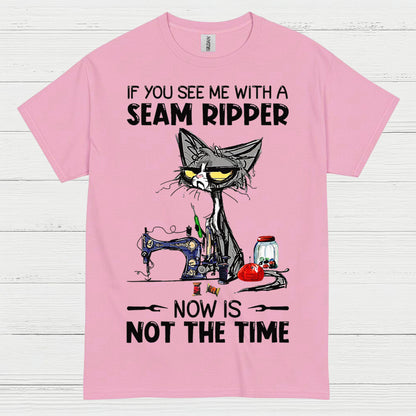 Seam Ripper Cat Sewing Humor T Shirt