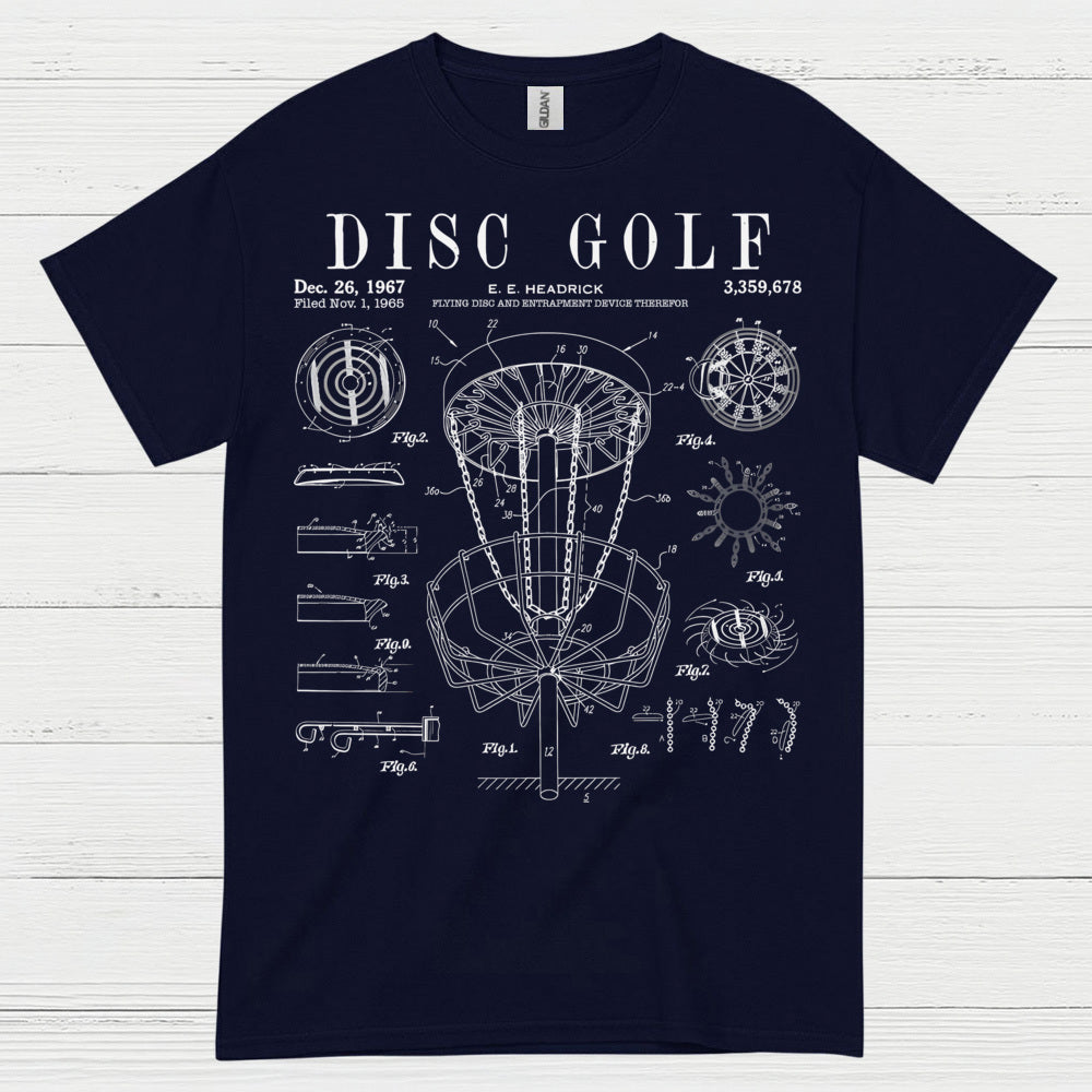 Disc Golf Patent Blueprint T Shirt