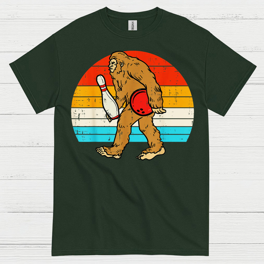 Bowling Bigfoot Retro T Shirt