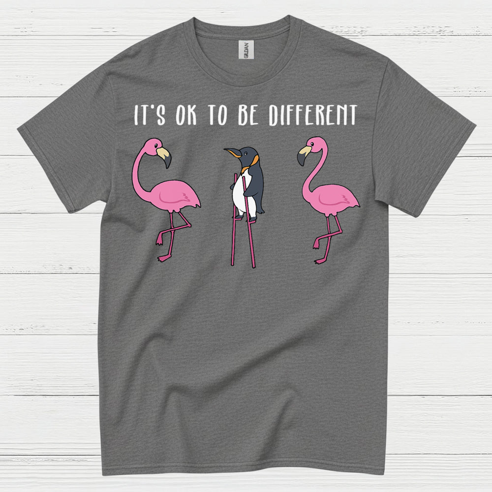 It’s Ok To Be Different Penguin Quote T Shirt