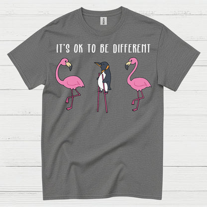 It’s Ok To Be Different Penguin Quote T Shirt