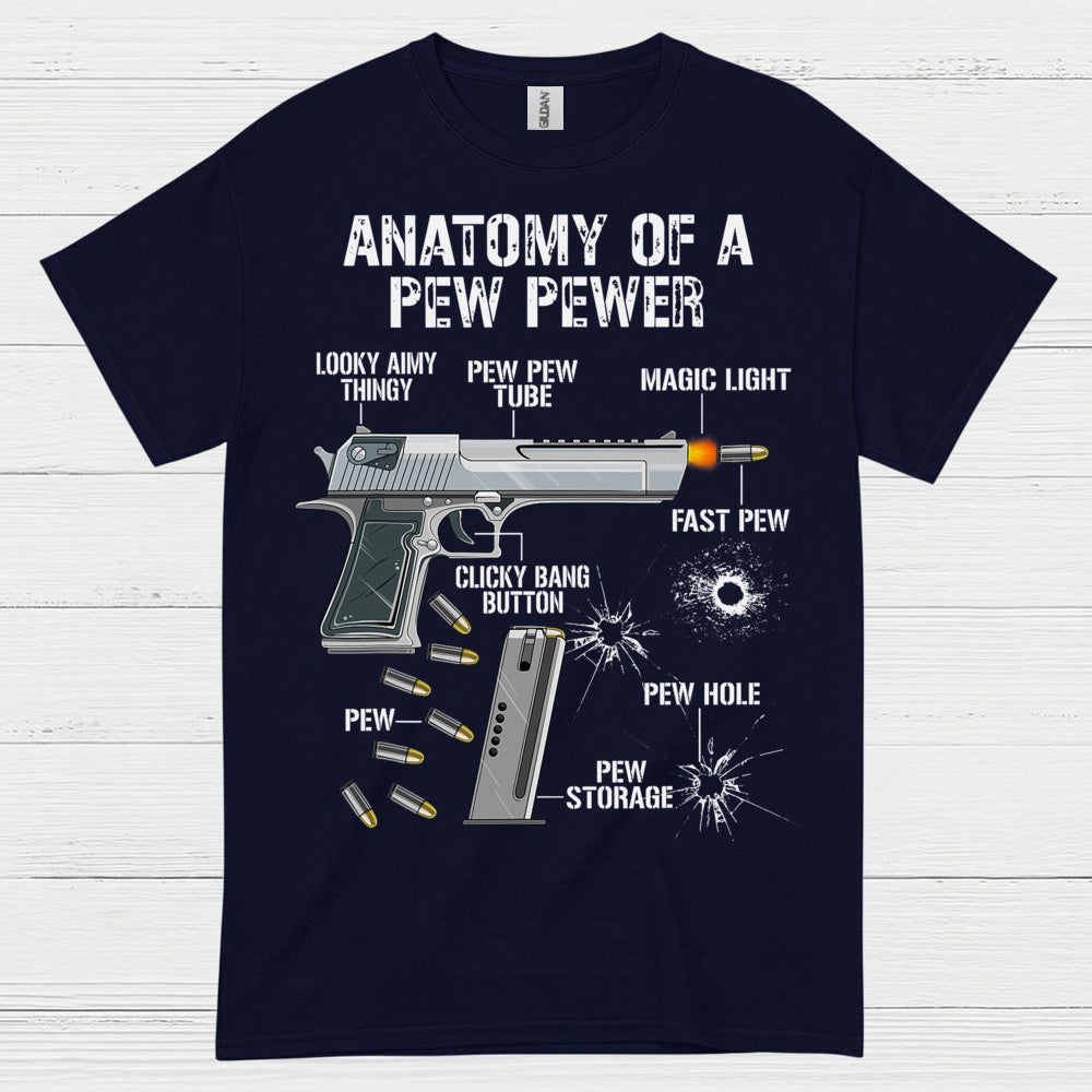 Anatomy Of A Pew Pewer Funny Gun T Shirt