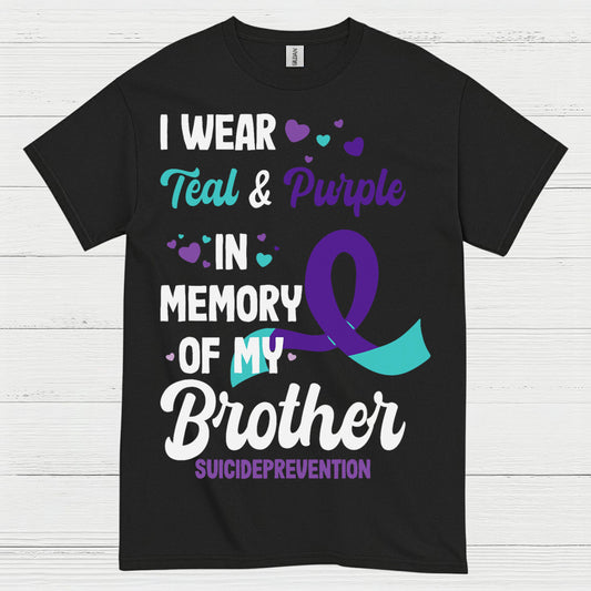 Teal Purple Brother Memorial Awareness T Shirt