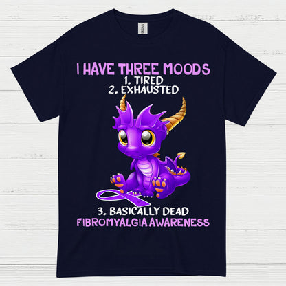 I Have Three Moods Fibromyalgia Awareness Dragon T Shirt