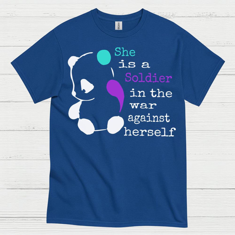 She Is A Soldier Message T Shirt