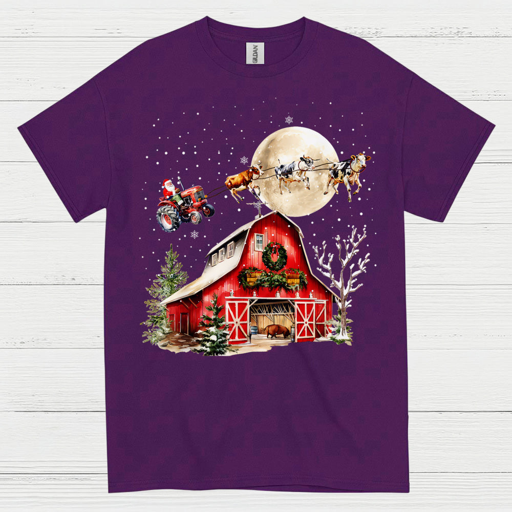 Christmas Farm Santa Tractor T Shirt