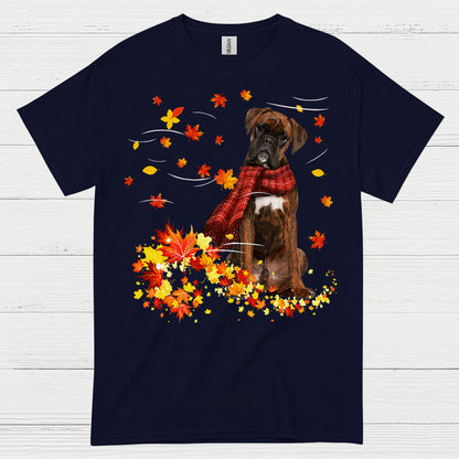 Autumn Boxer Dog T Shirt