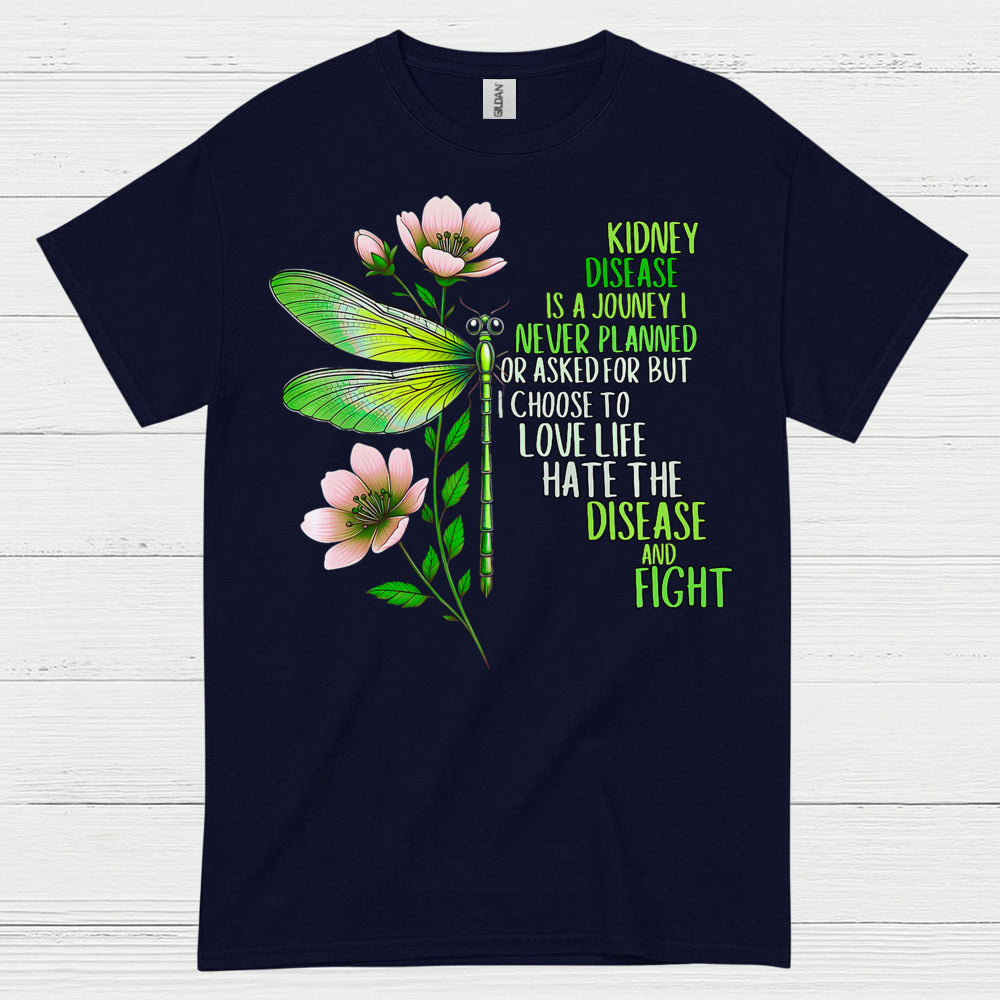 Kidney Disease Journey Strength Dragonfly T Shirt