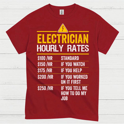 Electrician Hourly Rates Funny T Shirt