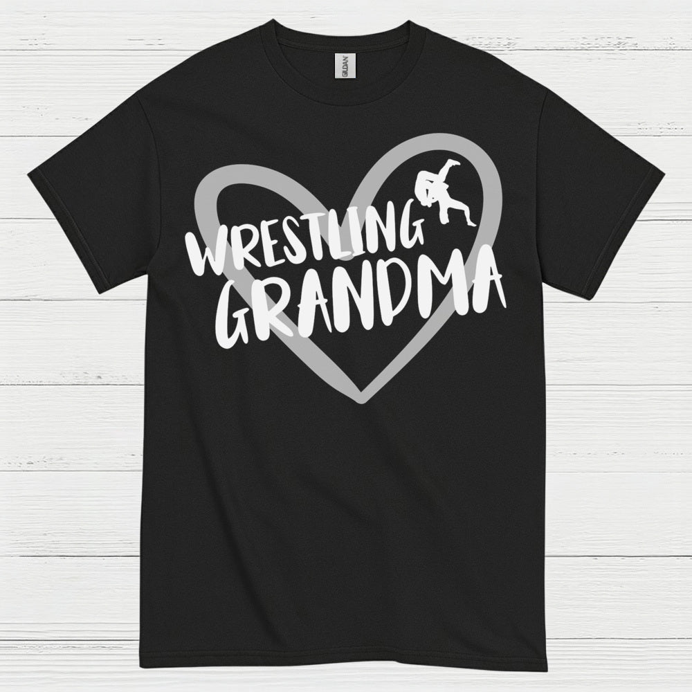 Wrestling Grandma Heart Graphic T Shirt