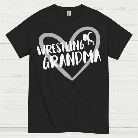 Wrestling Grandma Heart Graphic T Shirt