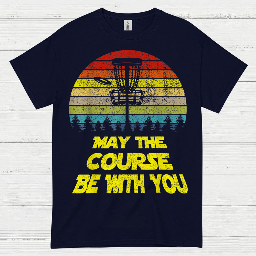 Retro Disc Golf May The Course Be With You T Shirt