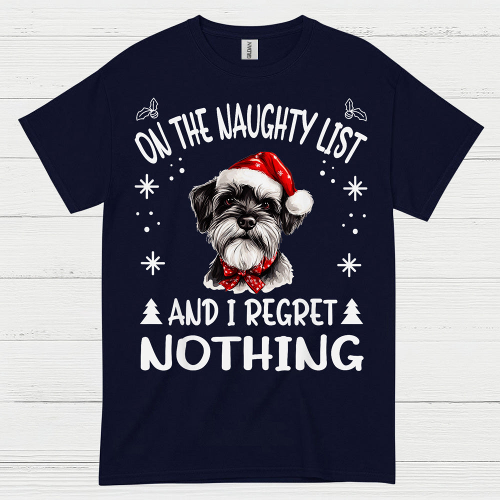 Naughty List Schnauzer Christmas T Shirt