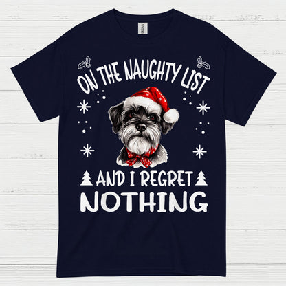 Naughty List Schnauzer Christmas T Shirt