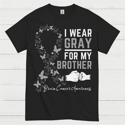 I Wear Gray For My Brother Brain Cancer T Shirt