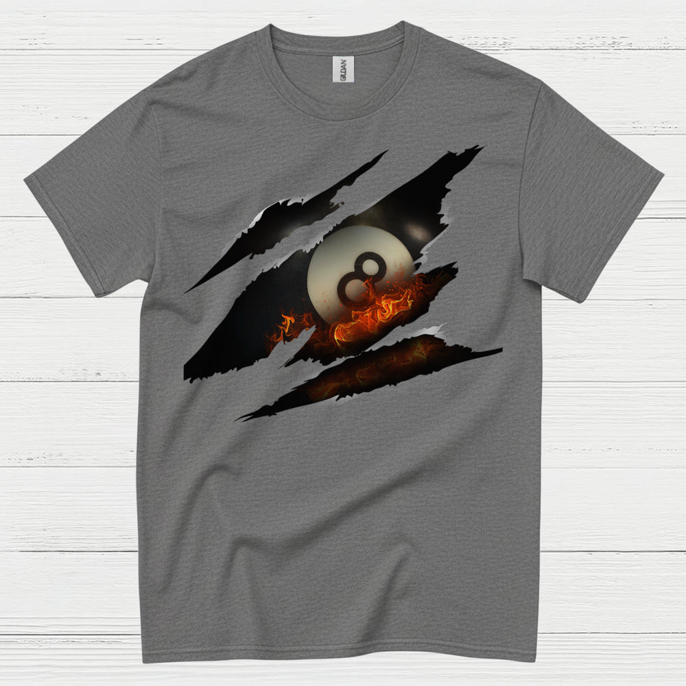 Flaming 8 Ball Pool Graphic T Shirt