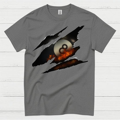 Flaming 8 Ball Pool Graphic T Shirt