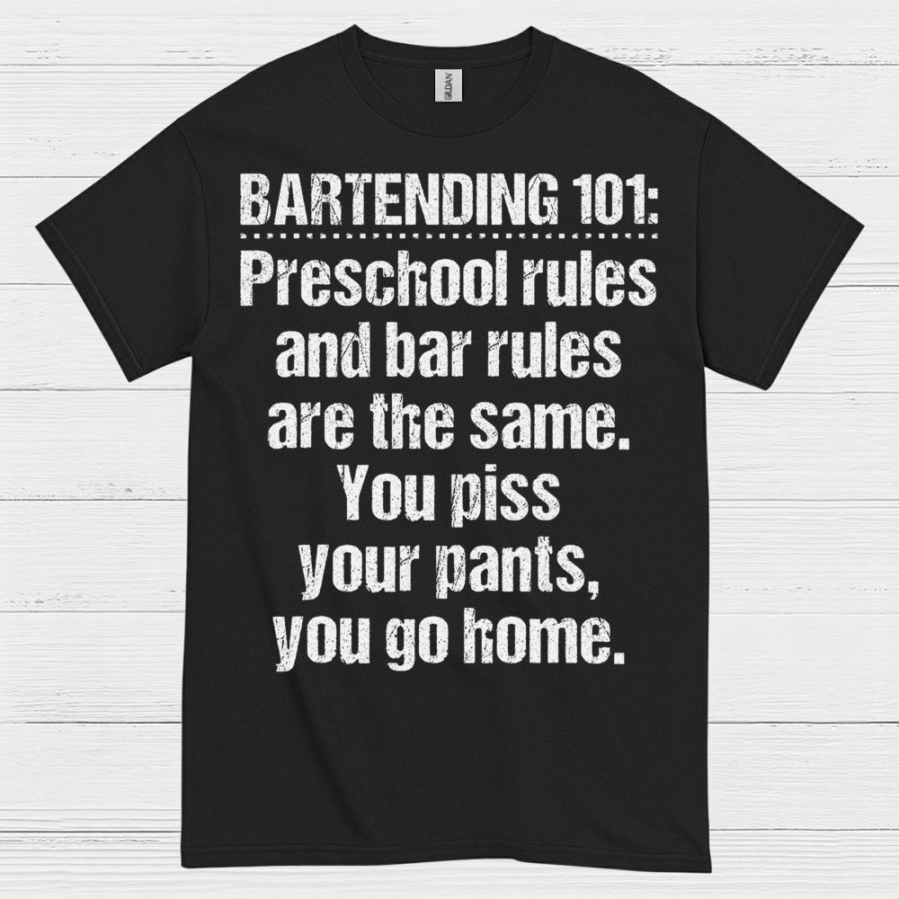 Bartending 101 Rules Humor T Shirt