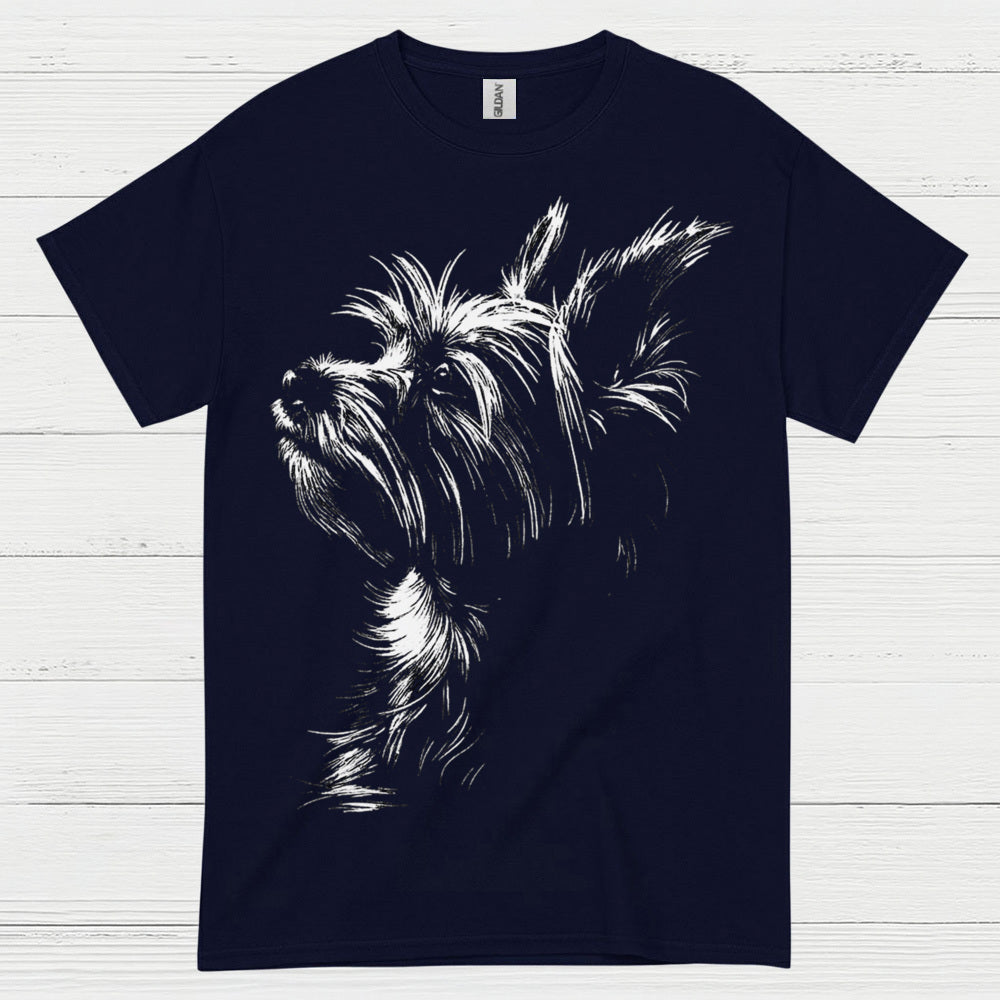 Minimal Dog Sketch Portrait T Shirt