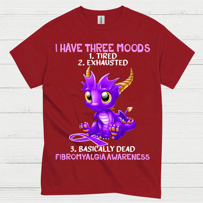 I Have Three Moods Fibromyalgia Awareness Dragon T Shirt