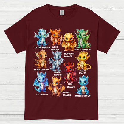 Cute Baby Dragons Elements T Shirt