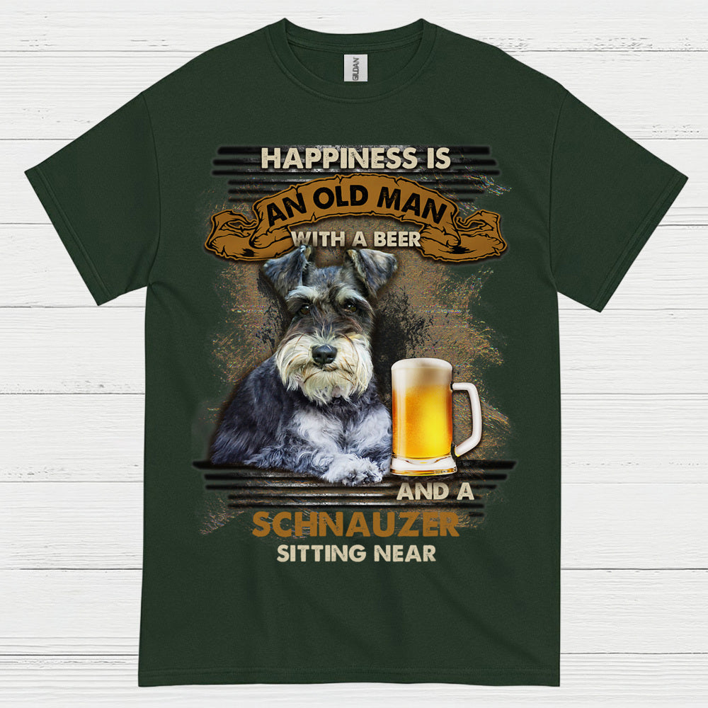 Happiness Is Schnauzer And Beer Funny T Shirt
