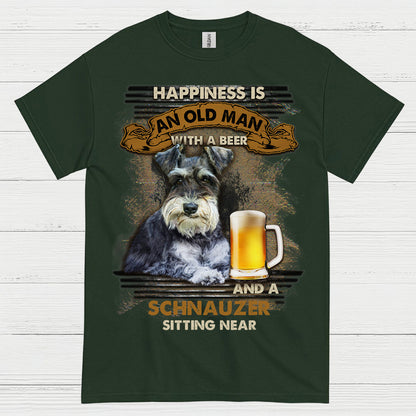 Happiness Is Schnauzer And Beer Funny T Shirt