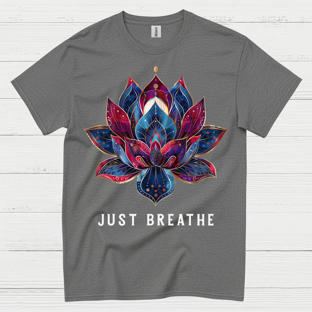 Just Breathe Lotus Yoga T Shirt