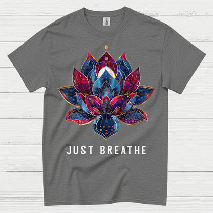 Just Breathe Lotus Yoga T Shirt
