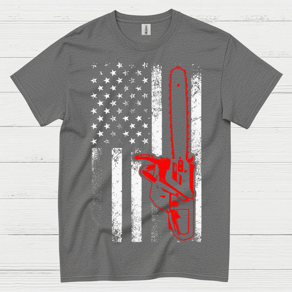 American Chainsaw Flag T Shirt